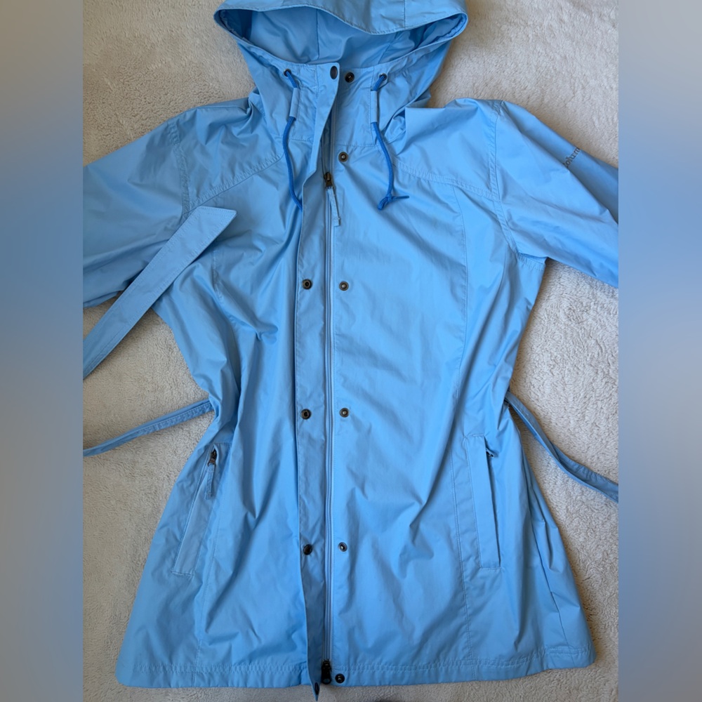Columbia Light Blue Women's Hooded Rain Jacket Size XL - Picture 5 of 12